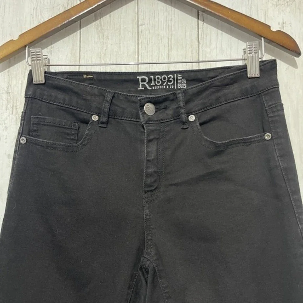 R1893‎ Roebuck & Co Skinny Crop Black Jeans Women Size 6